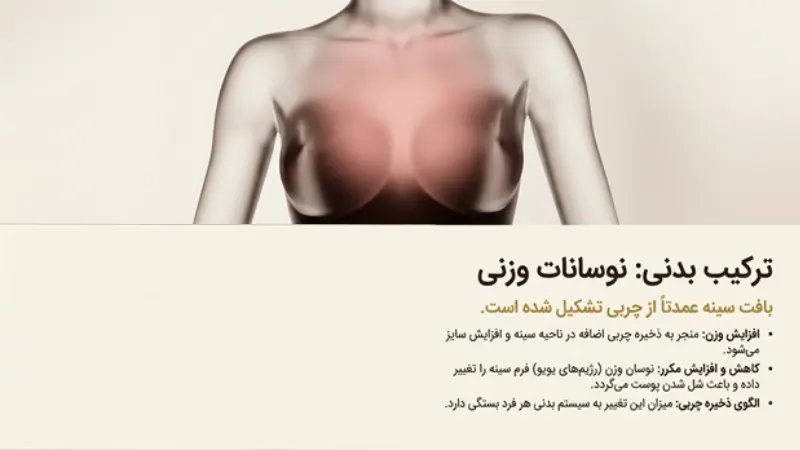 افزایش وزن یکی از علل اصلی بزرگی سینه در زنان است.