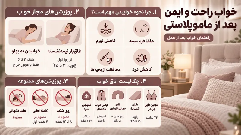 چگونه بعد از ماموپلاستی راحت بخوابیم؟